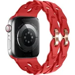 Silikonový řetízkový řemínek pro Apple Watch 38/40/41/42(S10)mm,Červená