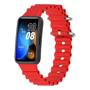 Chytré hodinky Vroubkovaný řemínek s přezkou pro Huawei Band 8,červený,Huawei Band 8