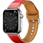 Řemínek z umělé kůže pro Apple Watch 42/44/45/46/49mm,Červená