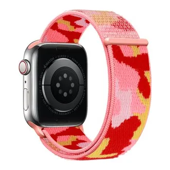 Chytré hodinky Nylonový řemínek kamufláž pro Apple Watch 38/40/41/42(S10)mm,Červená kamufláž