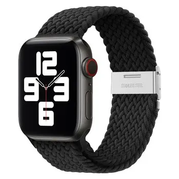 Chytré hodinky Pletený řemínek pro Apple Watch 42/44/45/46/49mm,Černý