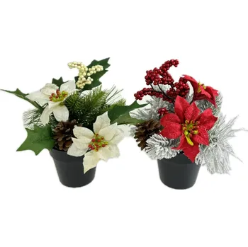 Vánoční dekorace Maják Vánoční hvězda v obalu s přízdobou 22 cm