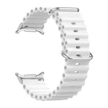 Chytré hodinky Vroubkovaný řemínek pro Samsung Galaxy Watch Ultra,Bílá