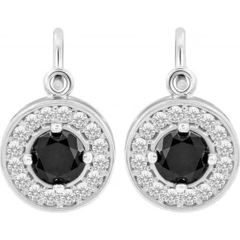 Náušnice Zlaté náušnice s černými a bílými diamanty Claira