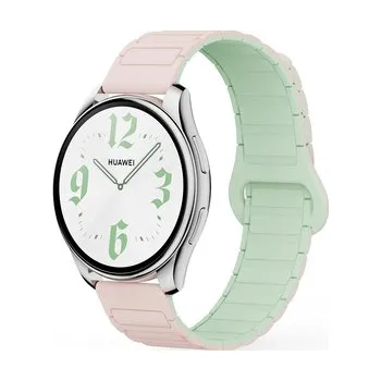Chytré hodinky Dvojbarevný magnetický řemínek 22mm,Růžovo-mentolový