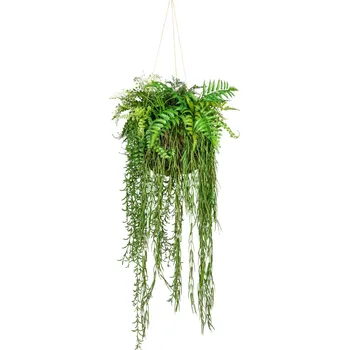 umělá květina Umělá Kokedama mix rostlin XXL závěsná, 40x120cm