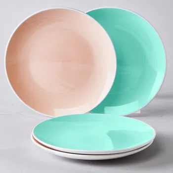 Talíř 4 dezertní talířky růžová /zelená Basilico růžová/zelená