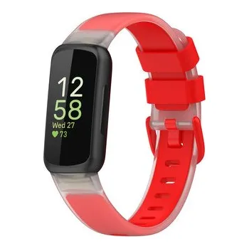 Chytré hodinky Jednobarevný transparentní řemínek pro Fitbit Inspire 3,Červená
