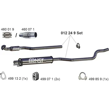 Tlumič výfuku Střední tlumič výfuku ERNST 012249