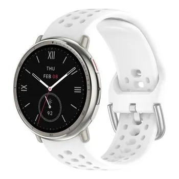 Chytré hodinky Jednobarevný perforovaný řemínek 20mm,Bílá