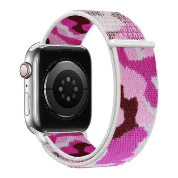 Chytré hodinky Nylonový řemínek kamufláž pro Apple Watch 38/40/41/42(S10)mm,Fialová kamufláž