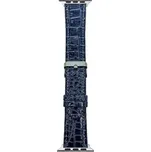 Lesklý koženkový řemínek pro Apple Watch 38/40/41/42(S10)mm,Tmavě modrá