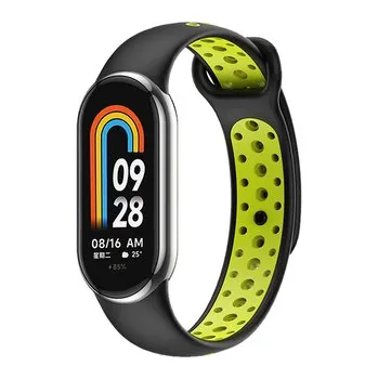 Příslušenství k fitness náramku Dvojbarevný silikonový náramek Mi band 8/9/10,Černo-Zelená,Xiaomi Mi Band 8/9/10