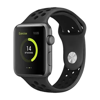 Chytré hodinky Perforovaný řemínek pro Apple Watch 38/40/41/42(S10)mm,Šedo-černý