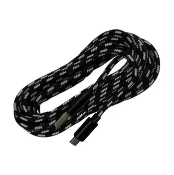 Datový kabel Pletený kabel USB na MICRO-USB 3m,Černo-Bílý