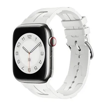Chytré hodinky Silikonový řemínek se vzorkem pro Apple Watch 42/44/45/46/49mm,Bílá