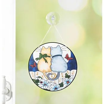 Závěsná dekorace na okno Kočičí pár