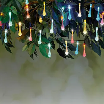 Vánoční dekorace Solární světelný řetěz Kapky