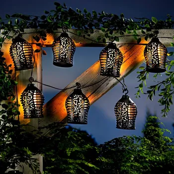 Venkovní osvětlení Solární světelný řetěz Tulipán černá