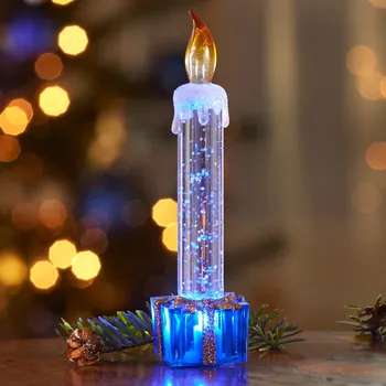 Svíčka LED svíčka modrá Výška 15,5 cm, průměr 4 cm