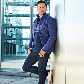 Pánská prošívaná bunda modrá M