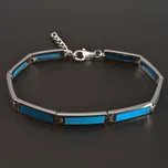 Goldpoint Stříbrný náramek s přírodními tyrkysy Délka: 17-20 cm