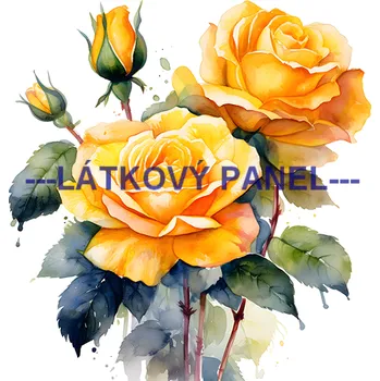 Látkový panel - Růže žluté - KYT-231 Velikost: 15x15cm, Materiál: Úplet