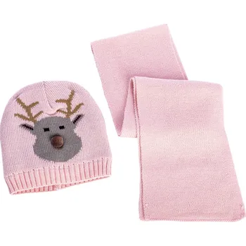 Dětský set čepice a šály růžová uni dítě