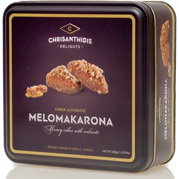 Chrisanthidis delights Melomakarona s vlašskými ořechy a medem v dárkové krabičce 680g CHRISANTHIDIS