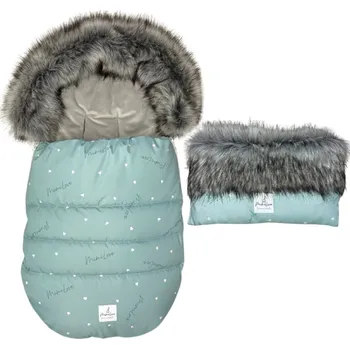 Fusak Mimilove Set fusaku s rukávníkem do kočárku Aqua Basic