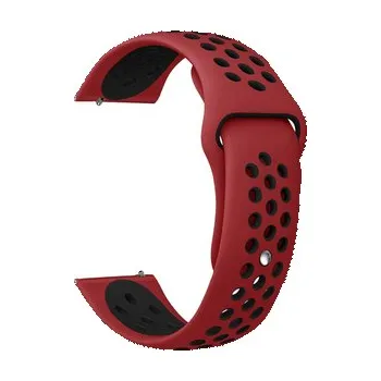 Chytré hodinky Perforovaný řemínek 22mm,Červeno-Černý