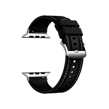 Chytré hodinky Silikonovo-textilní řemínek pro Apple Watch 38/40/41/42(S10)mm,Černá