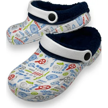 Chlapecké pantofle Fashion Chlapecké modré zateplené gumové nazuváky Barva: Modrá, Velikost: 34