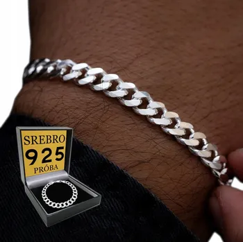 Náramek Stříbrný pánský náramek pancer 4mm/23cm STŘÍBRO ryzost 925 ITALSKÝ + DÁREK