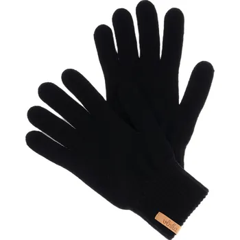 Rukavice Vlnka Vlněné prstové rukavice Merino černá velikost M