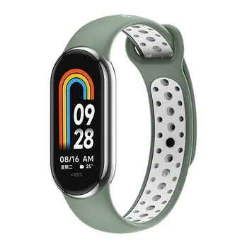 Příslušenství k fitness náramku Dvojbarevný silikonový náramek Mi band 8/9/10,Zeleno-Bílá,Xiaomi Mi Band 8/9/10