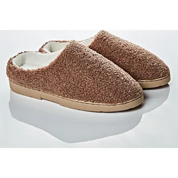 Dámské pantofle 3Pagen Plyšové bačkory hnědá 41