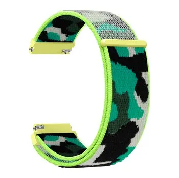 Chytré hodinky Nylonový řemínek kamufláž 22mm,Světle-zelená kamufláž