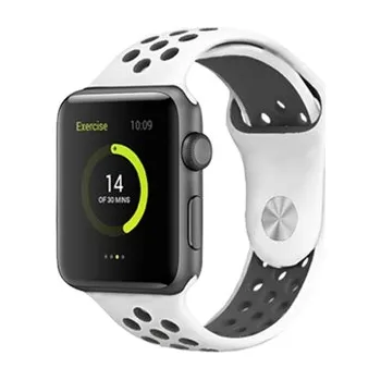 Chytré hodinky Perforovaný řemínek pro Apple Watch 38/40/41/42(S10)mm,Bílo-Černý