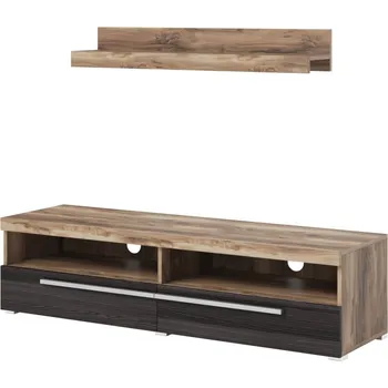 Televizní stolek Televizní stolek TYLTA + police, ořech satin/touchwood + vyzvednutí ZDARMA