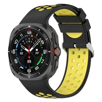 Chytré hodinky Dvojbarevný řemínek pro Samsung Galaxy Watch Ultra,Černo-žlutý