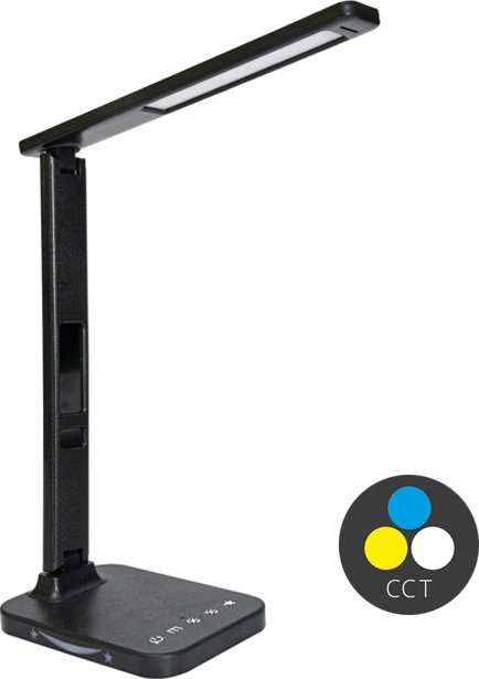 ECOLITE LED stolní lampa dotyková WEST 8W, volba teploty světla, stmívatelná, černá, USB, LU19AC-CR