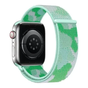 Chytré hodinky Nylonový řemínek kamufláž pro Apple Watch 38/40/41/42(S10)mm,Zelená Kamufláž