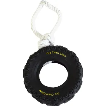 Hračka pro psa Hračka pneumatika na laně černá 5x27 cm
