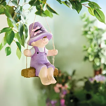 Dekorativní figurka Eddie fialová růžová 18x16x13 cm