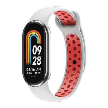 Příslušenství k fitness náramku Dvojbarevný silikonový náramek Mi band 8/9/10,Bílo-Červená,Xiaomi Mi Band 8/9/10