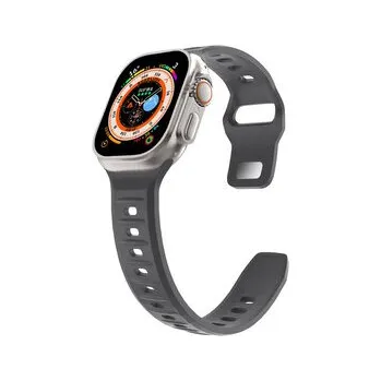 Chytré hodinky Silikonový vroubkovaný řemínek pro Apple Watch 42/44/45/46/49mm,Tmavě šedý