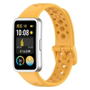 Chytré hodinky Perforovaný řemínek pro Huawei Band 8/9/10,Žluto-oranžová