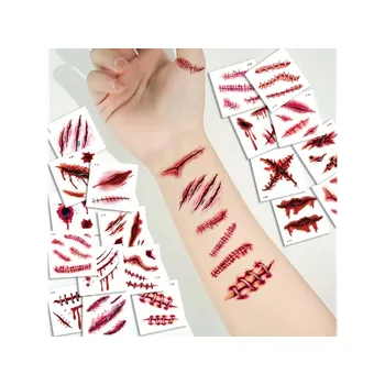 Karnevalový doplněk dovoz Tetování - jizvy 20ks