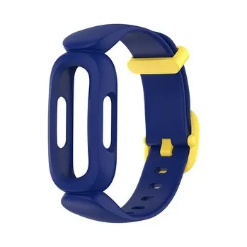 Chytré hodinky Jednobarevný náramek pro Fibit Ace 3,Modro-žlutá